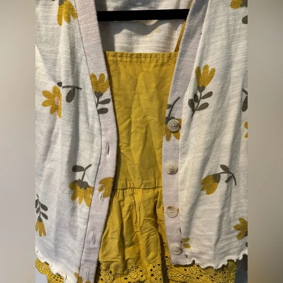 Old Navy Yellow Dress and Sweater. Girls Size L (10/12) - Picture 2 of 7